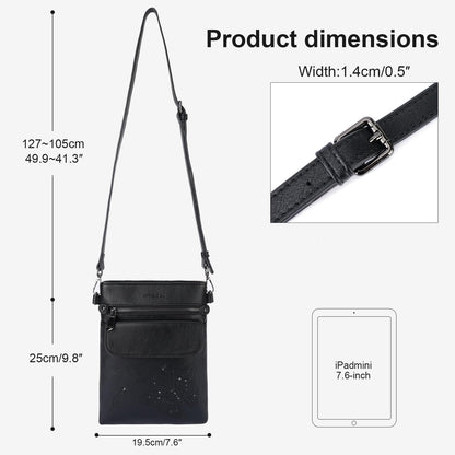 Crossbody Bags for Women Vegan Leather Cross Body Purse with Adjustable Strap Multiple Pockets Shoulder Handbags BLACK