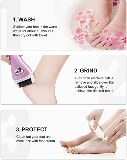 Electric Foot Callus Removers Rechargeable, Portable Electronic Foot File Pedicure Tools, Electric Callus Remover Foot Scrubber Kit, Professional Foot Care Ideal Gift for Dead, Hard Cracked Dry Skin