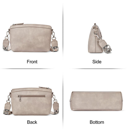 CLUCI Crossbody Purses for Women Trendy Vegan Leather Small Crossbody Bags Women Shoulder Handbags with Wide Straps