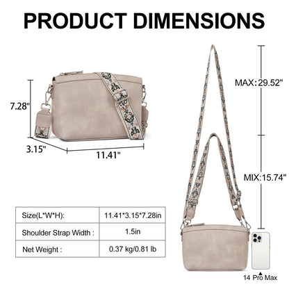 CLUCI Crossbody Purses for Women Trendy Vegan Leather Small Crossbody Bags Women Shoulder Handbags with Wide Straps