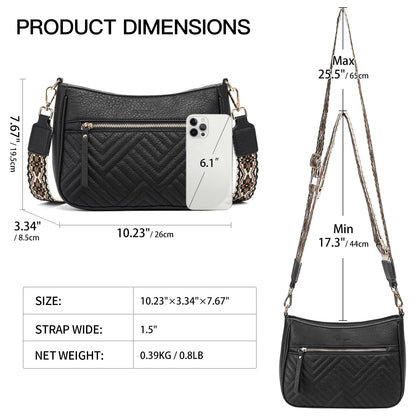 SENDEFN Crossbody Bags for Women Trendy, Vegan Leather Purses Medium Crossbody Purses Shoulder HandbagsTravel with Wide Strap