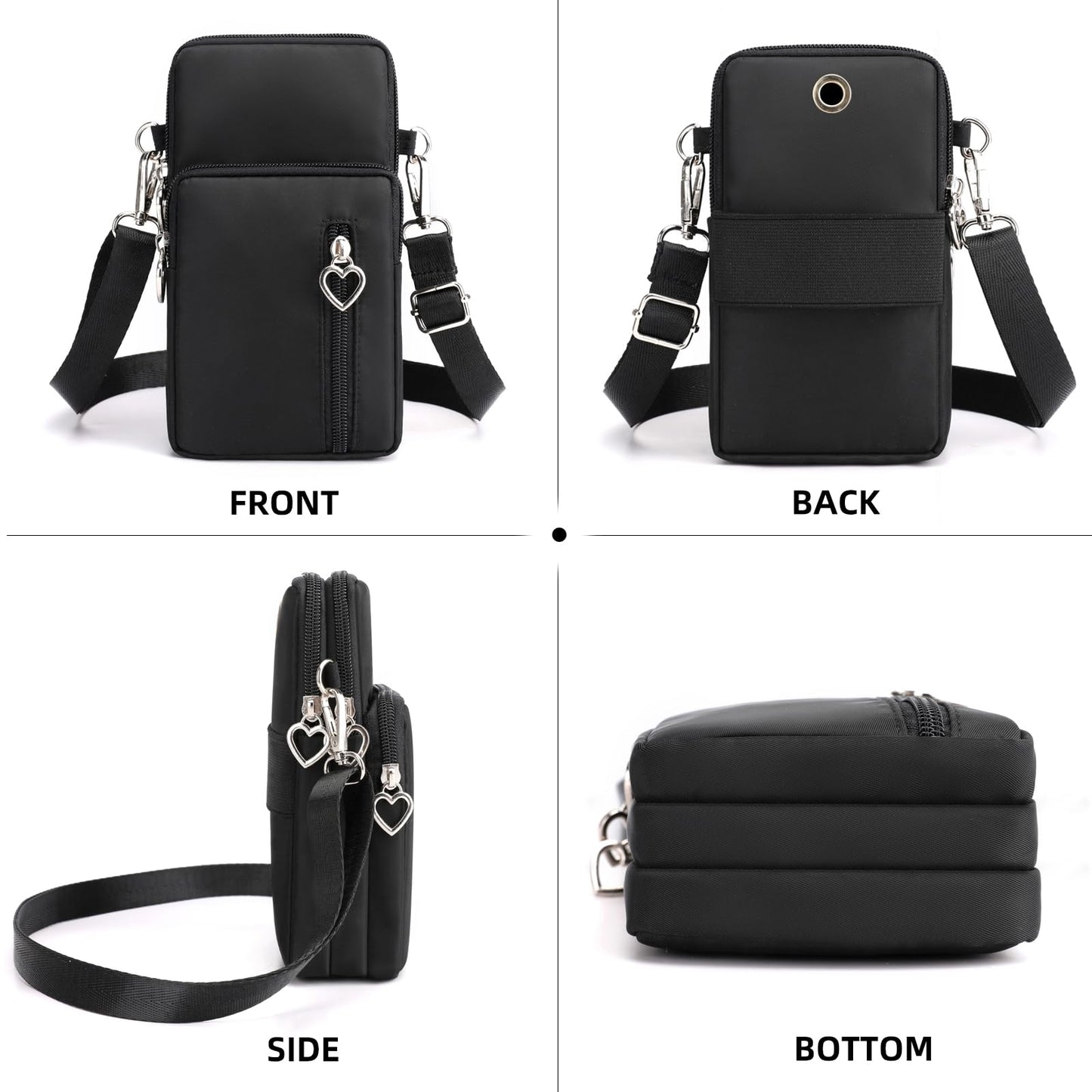 JANKS Small Crossbody Bags for Women Mini Cell Phone Purses with Crossbody Strap Phone Wallet Purses Shoulder Bag Nylon Arm Bag