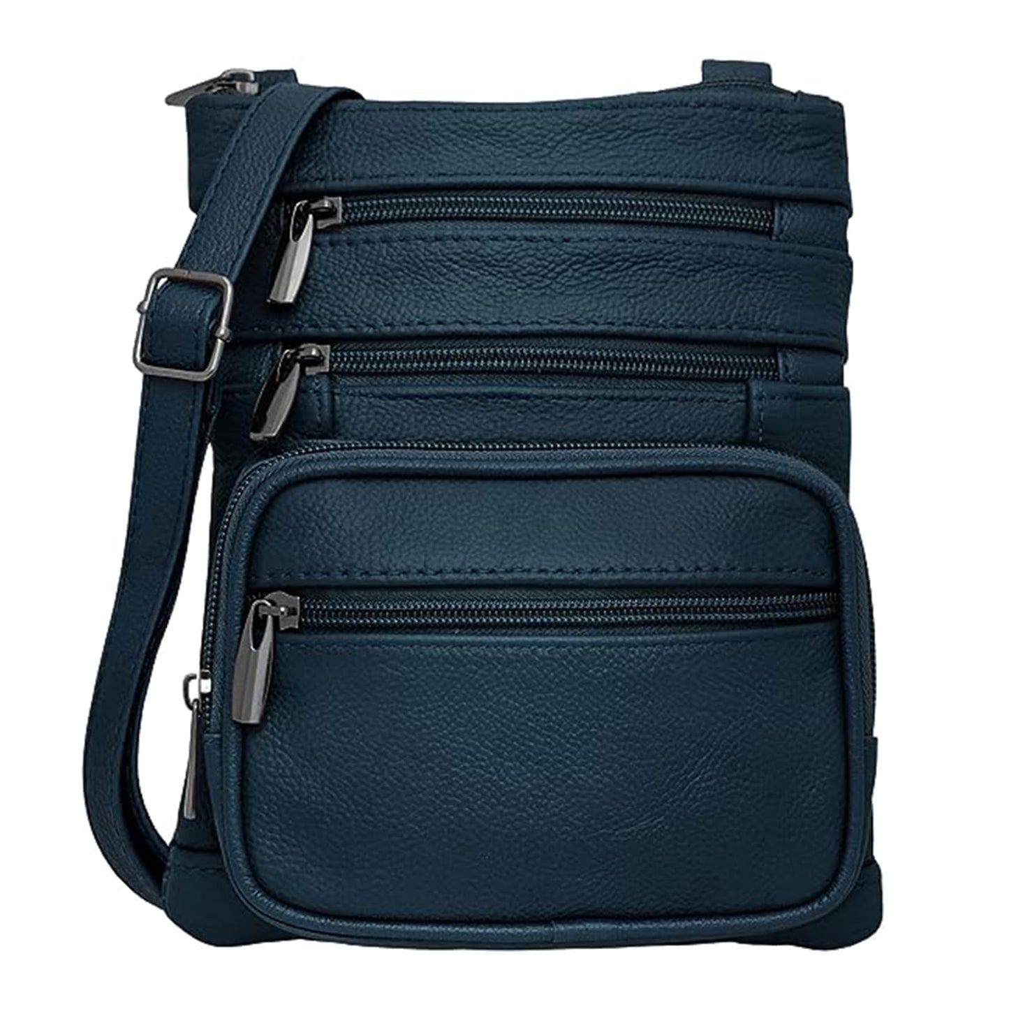 Krediz Leather Crossbody purses for Women - travel bag with 4 Zippers, Soft & Durable Purses for Women Trendy