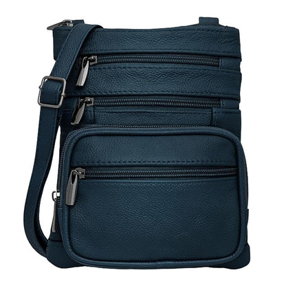 Krediz Leather Crossbody purses for Women - travel bag with 4 Zippers, Soft & Durable Purses for Women Trendy