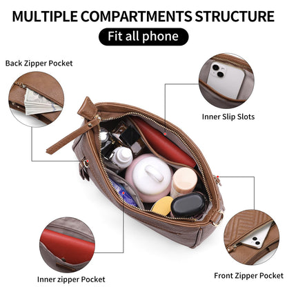 SENDEFN Crossbody Bags for Women Trendy, Vegan Leather Purses Medium Crossbody Purses Shoulder HandbagsTravel with Wide Strap