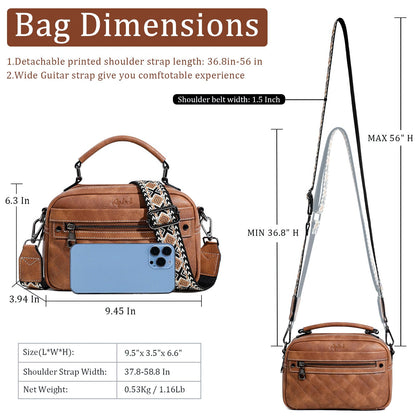 AGLOD Crossbody Bags for Women Vegan Leather Shoulder Handbags Small Cross Body Purses for Women Trendy with Wide Strap