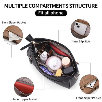 SENDEFN Crossbody Bags for Women Trendy, Vegan Leather Purses Medium Crossbody Purses Shoulder HandbagsTravel with Wide Strap