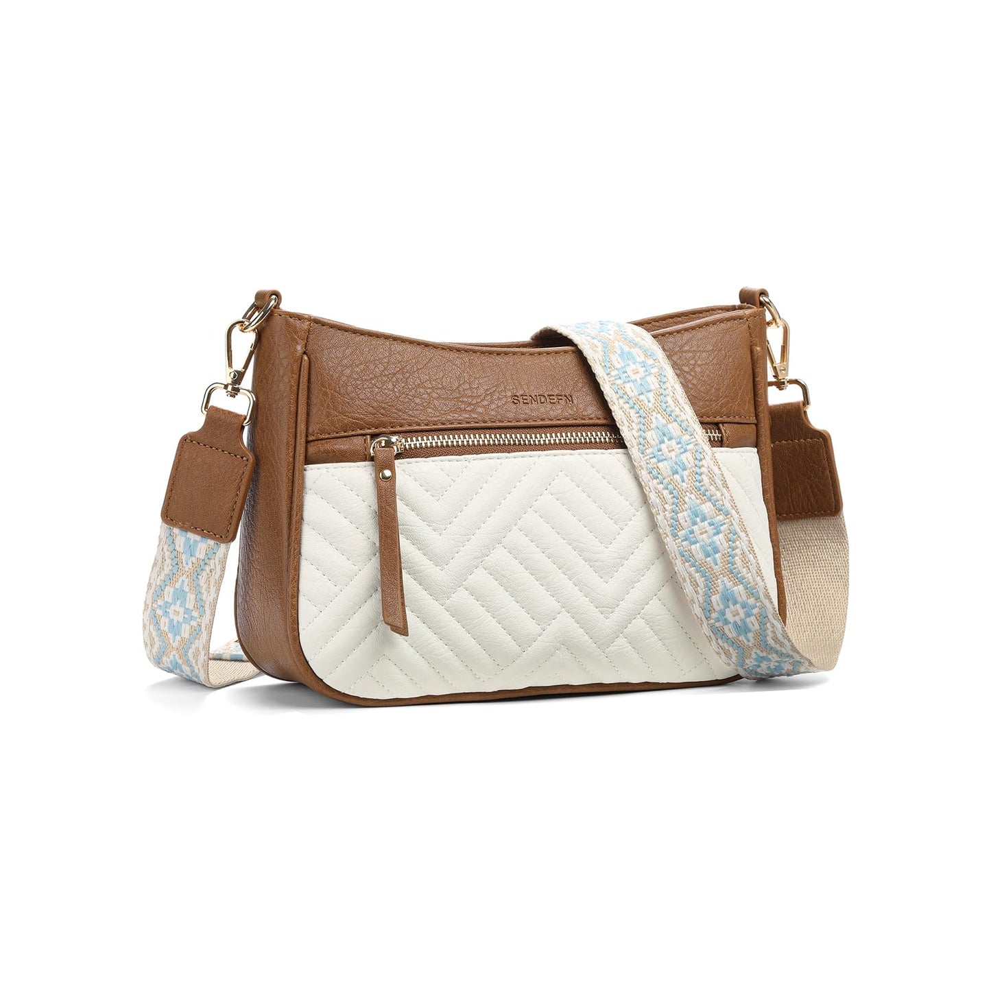 SENDEFN Crossbody Bags for Women Trendy, Vegan Leather Purses Medium Crossbody Purses Shoulder HandbagsTravel with Wide Strap