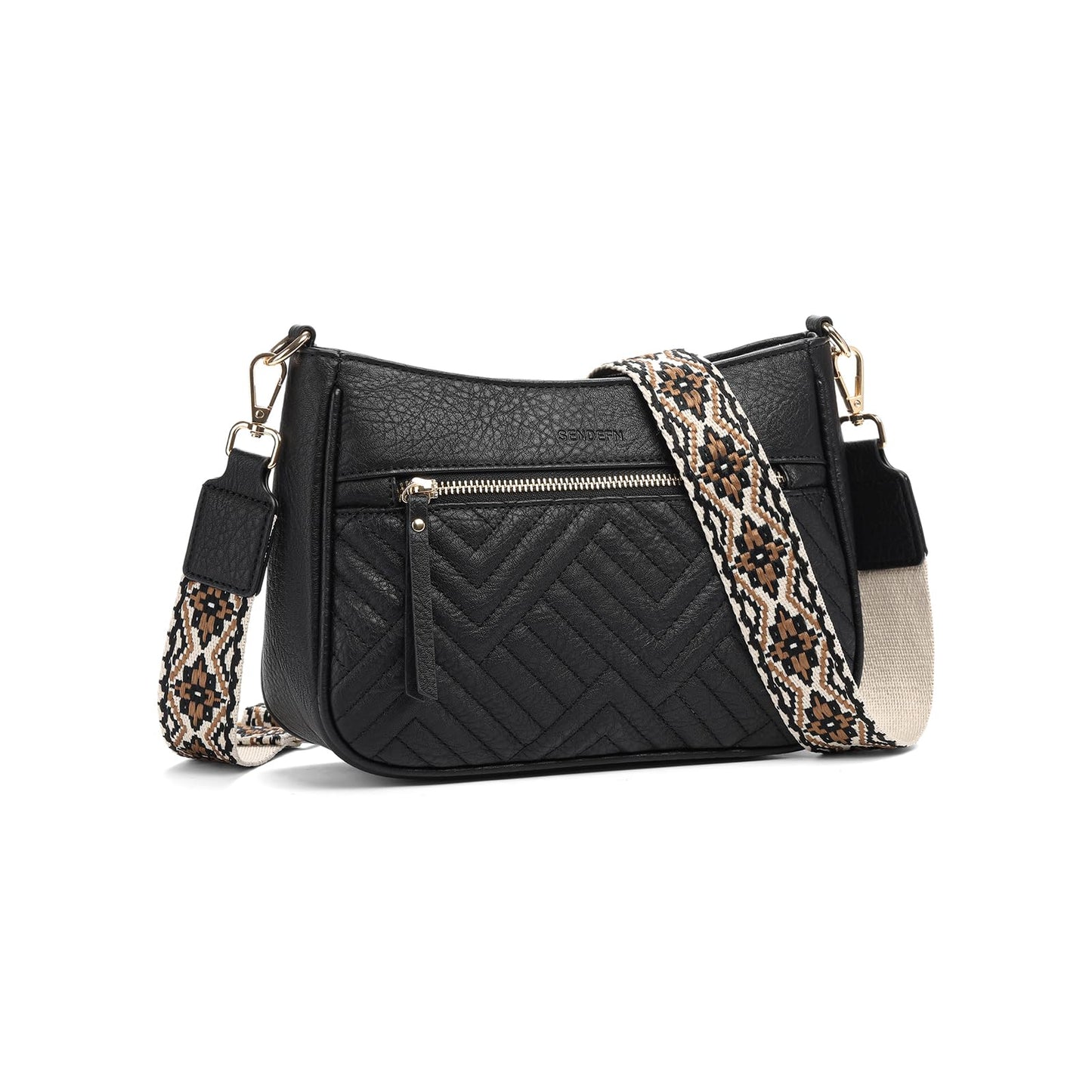 SENDEFN Crossbody Bags for Women Trendy, Vegan Leather Purses Medium Crossbody Purses Shoulder HandbagsTravel with Wide Strap