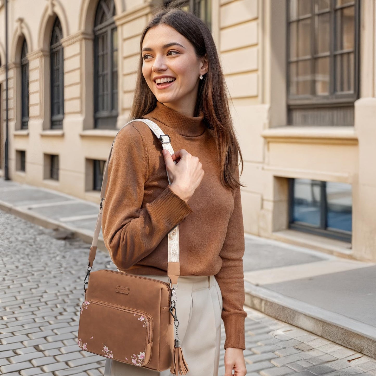 Pomelo Best Crossbody Purses for Women, Soft Leather Medium Cross Body Bags Woman, Shoulder Bag with Adjustable Strap Travel