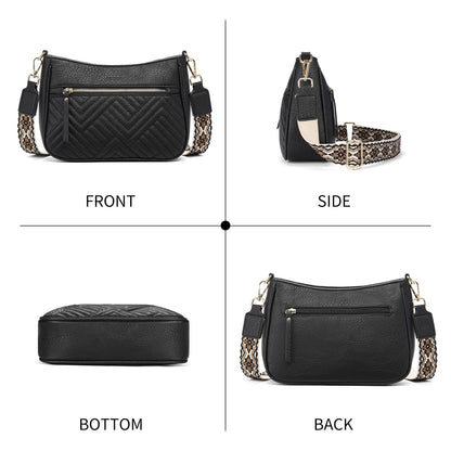 SENDEFN Crossbody Bags for Women Trendy, Vegan Leather Purses Medium Crossbody Purses Shoulder HandbagsTravel with Wide Strap