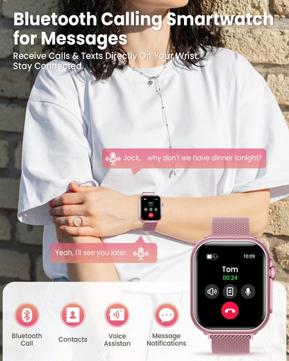 Smart Watch for Women Men Fitness: 1.85" Smart Watch with 30 Days+ Battery Life Make/Recive Call Heart Rate SpO2 Sleep Monitor 120+ Sport IP68 Waterproof Fitness Tracker Watch for iPhone Android