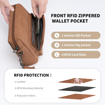 Pomelo Best Crossbody Purses for Women, Soft Leather Medium Cross Body Bags Woman, Shoulder Bag with Adjustable Strap Travel