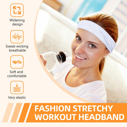 Headbands for Women 8PCS [Summer-Exclusive Headband], Non Slip Sports Headband Elastic Soft Running Fashion Headband Absorb Sweat Headbands for Men for Women for Working Out, Travel