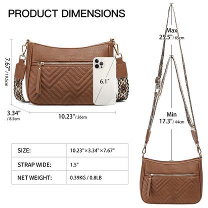 SENDEFN Crossbody Bags for Women Trendy, Vegan Leather Purses Medium Crossbody Purses Shoulder HandbagsTravel with Wide Strap