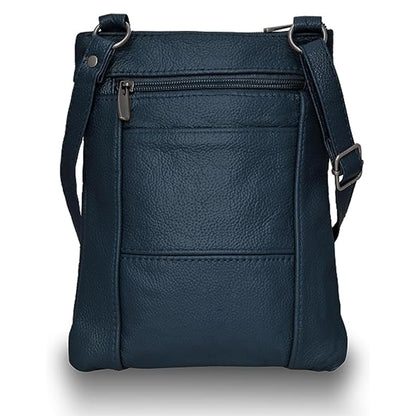 Krediz Leather Crossbody purses for Women - travel bag with 4 Zippers, Soft & Durable Purses for Women Trendy