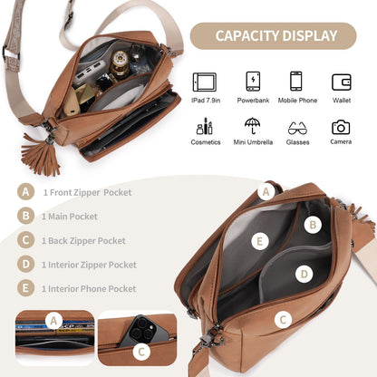 Pomelo Best Crossbody Purses for Women, Soft Leather Medium Cross Body Bags Woman, Shoulder Bag with Adjustable Strap Travel
