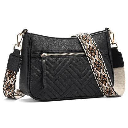 SENDEFN Crossbody Bags for Women Trendy, Vegan Leather Purses Medium Crossbody Purses Shoulder HandbagsTravel with Wide Strap