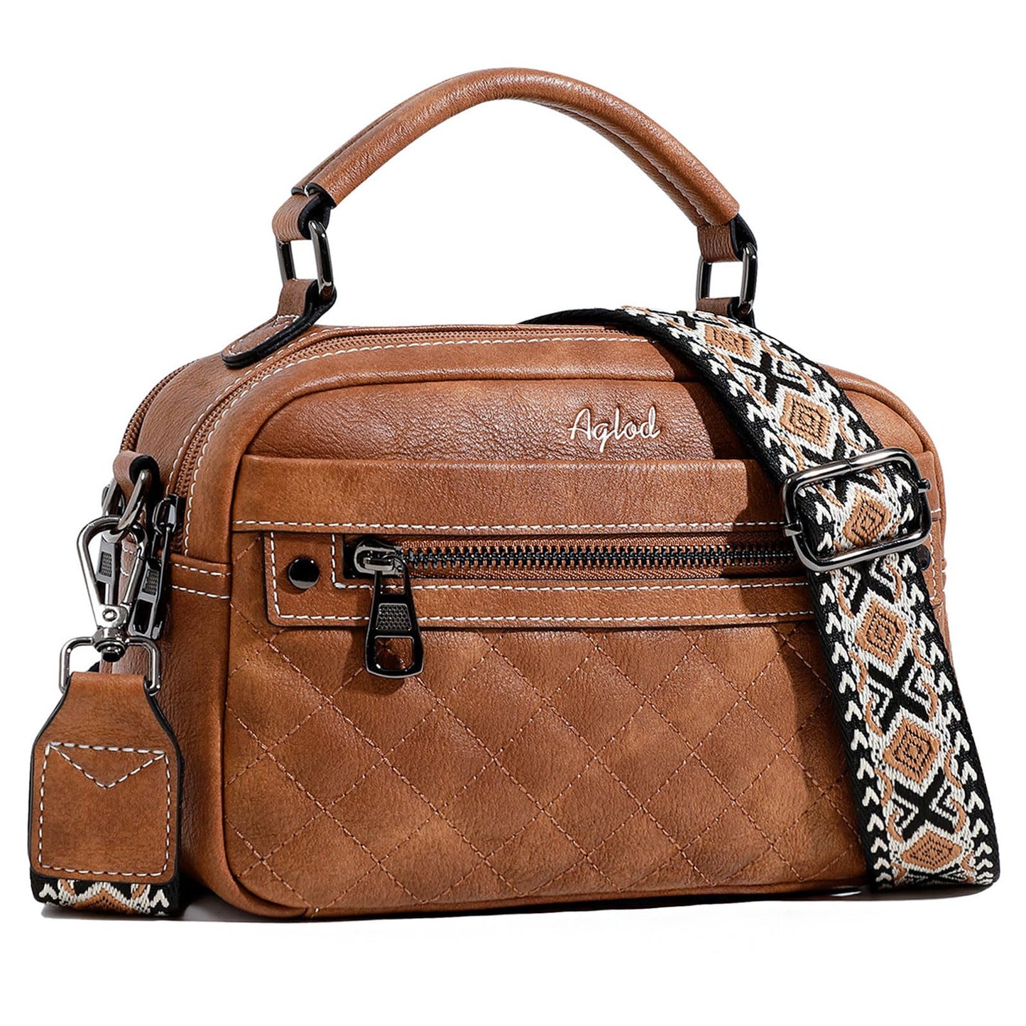 AGLOD Crossbody Bags for Women Vegan Leather Shoulder Handbags Small Cross Body Purses for Women Trendy with Wide Strap