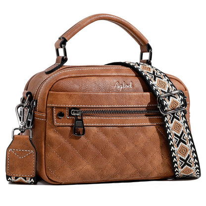 AGLOD Crossbody Bags for Women Vegan Leather Shoulder Handbags Small Cross Body Purses for Women Trendy with Wide Strap