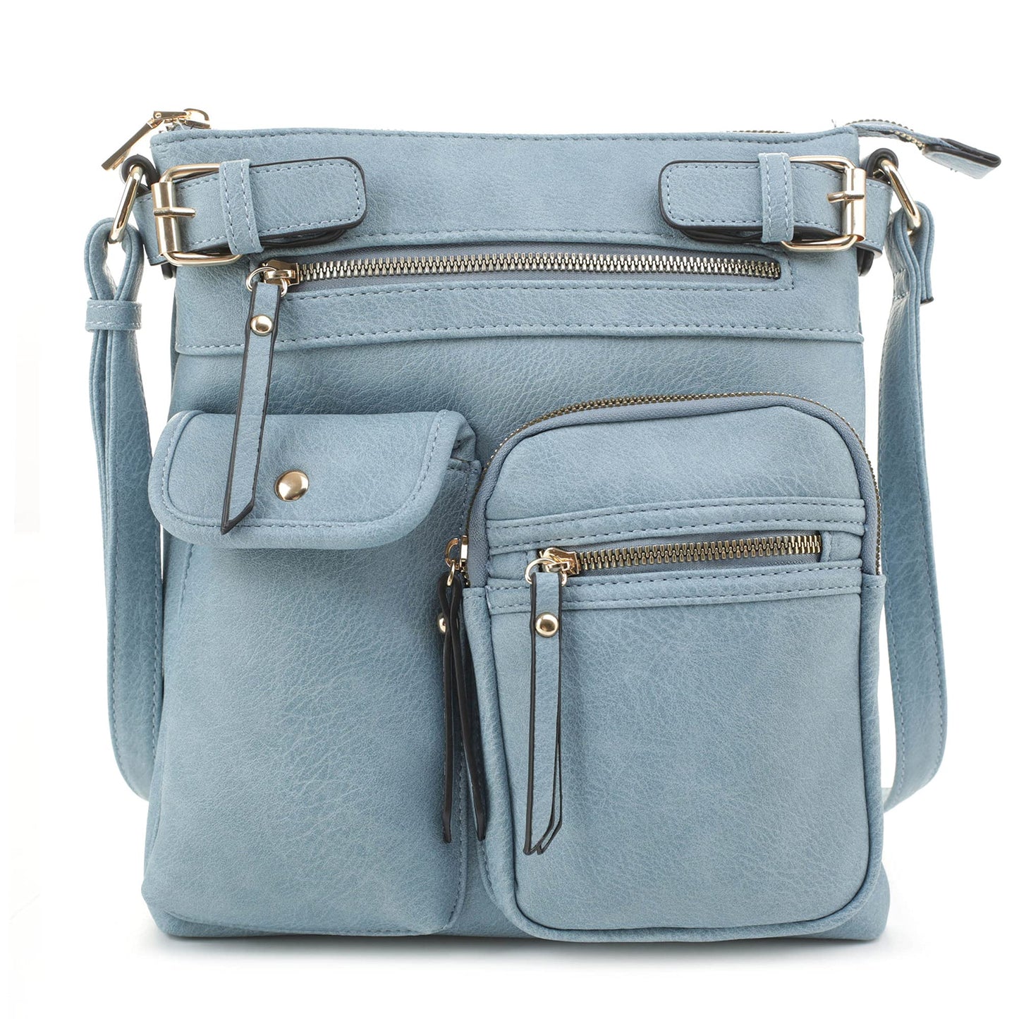 SG SUGU Katie Lightweight Medium Crossbody Bag Shoulder Bag with Multi Pocket for Women | Blue