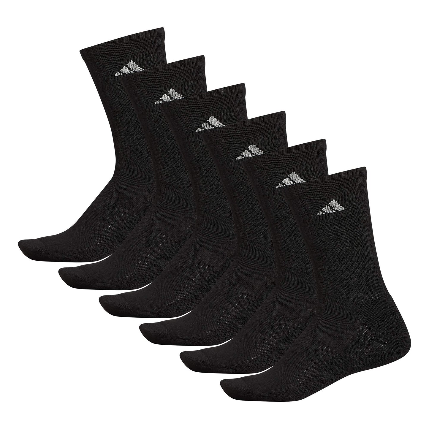 adidas Men's Athletic Cushioned 6-Pack Crew, Cushioned Crew Socks with Arch Compression for a Secure Fit