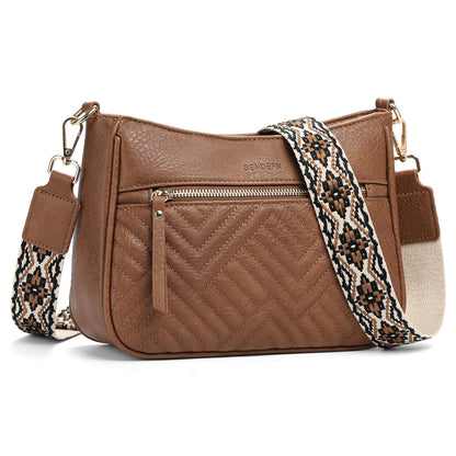 SENDEFN Crossbody Bags for Women Trendy, Vegan Leather Purses Medium Crossbody Purses Shoulder HandbagsTravel with Wide Strap