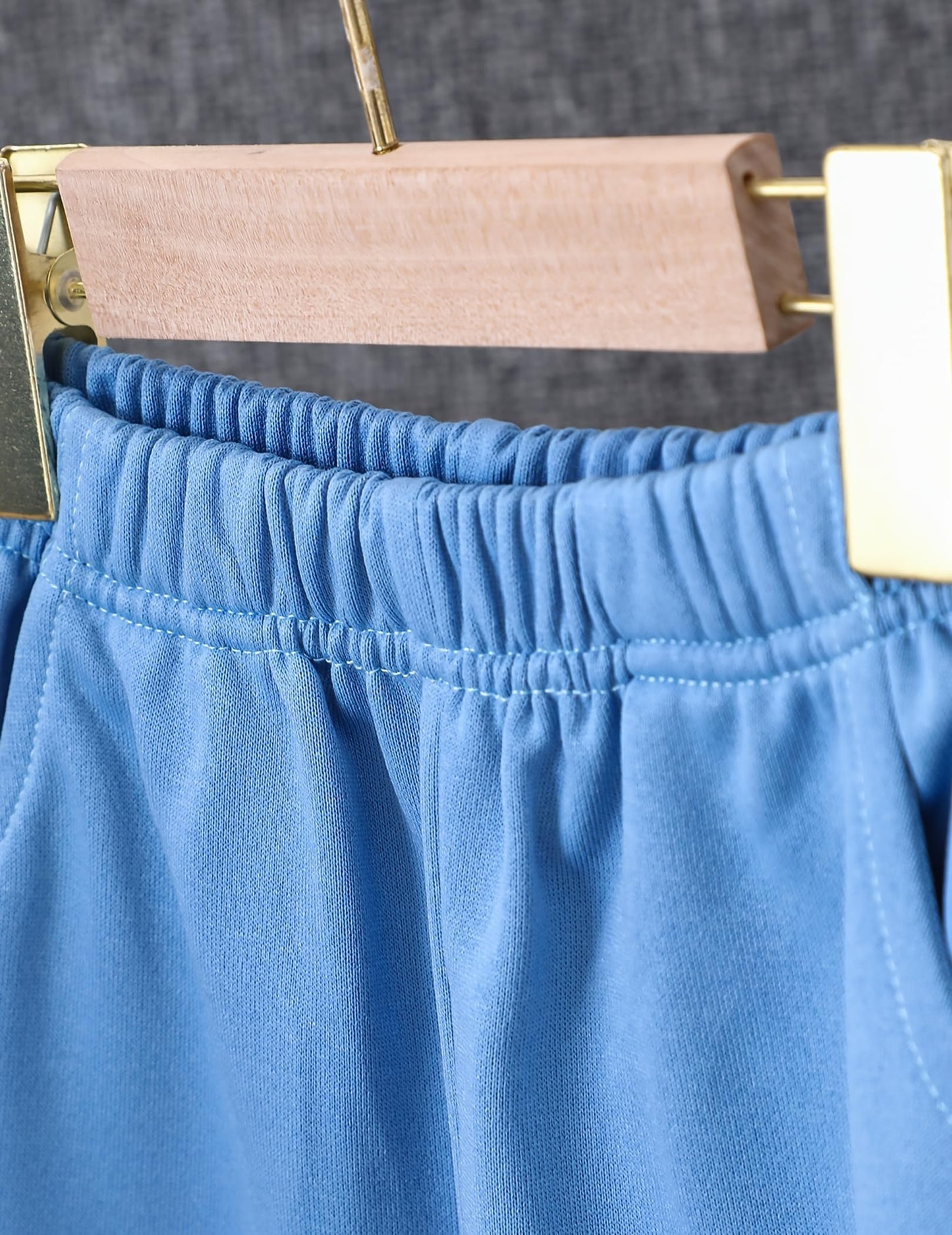 Fdqin Boys Clothing Set 2 Piece Outfits Pants Sets Cute Flannel Plaid Shirt Hoodie Shirt and Casual Sweatpants Blue 5-6Year