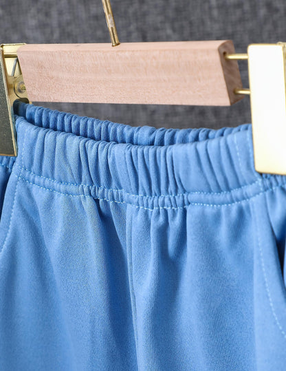 Fdqin Boys Clothing Set 2 Piece Outfits Pants Sets Cute Flannel Plaid Shirt Hoodie Shirt and Casual Sweatpants Blue 5-6Year