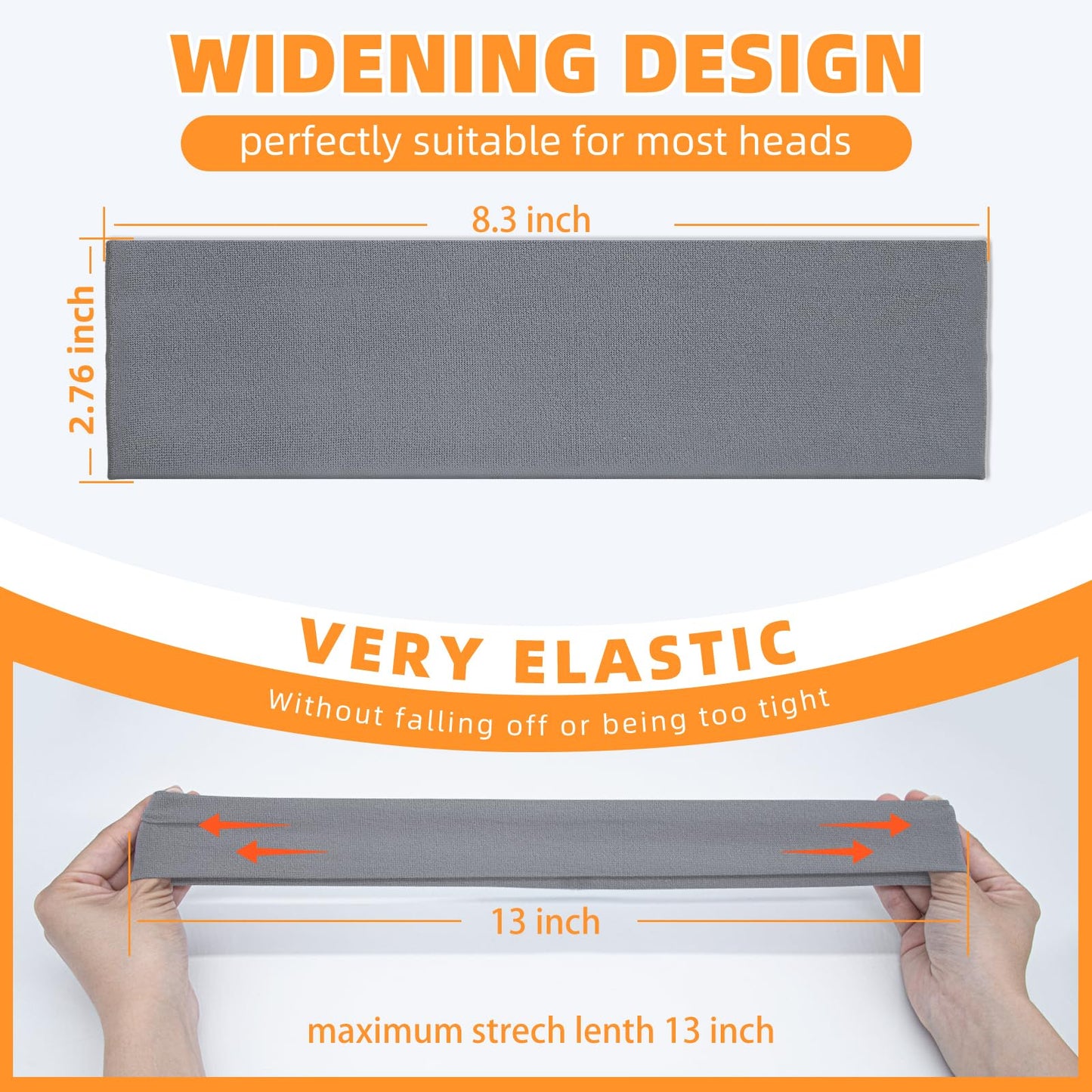 Headbands for Women 8PCS [Summer-Exclusive Headband], Non Slip Sports Headband Elastic Soft Running Fashion Headband Absorb Sweat Headbands for Men for Women for Working Out, Travel