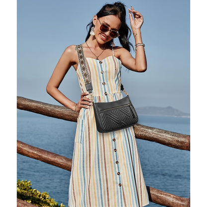 SENDEFN Crossbody Bags for Women Trendy, Vegan Leather Purses Medium Crossbody Purses Shoulder HandbagsTravel with Wide Strap