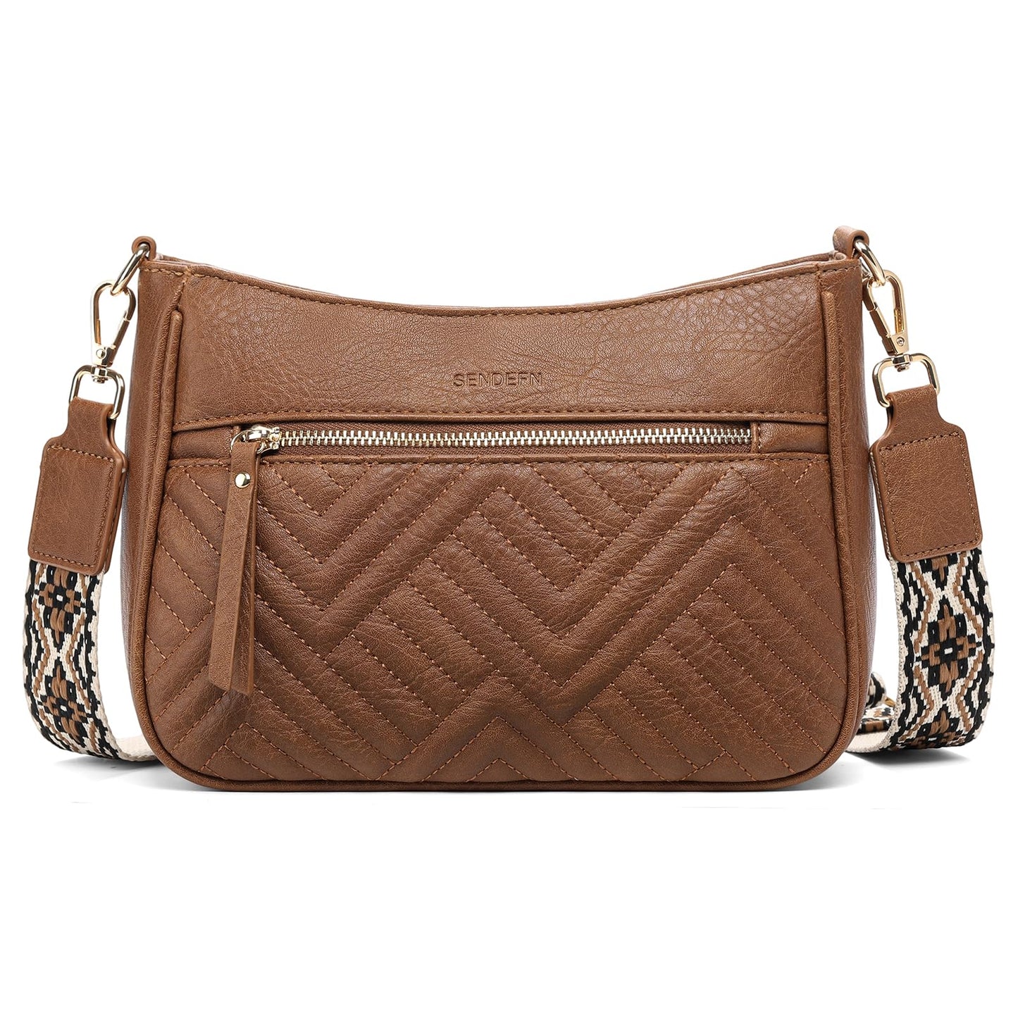 SENDEFN Crossbody Bags for Women Trendy, Vegan Leather Purses Medium Crossbody Purses Shoulder HandbagsTravel with Wide Strap