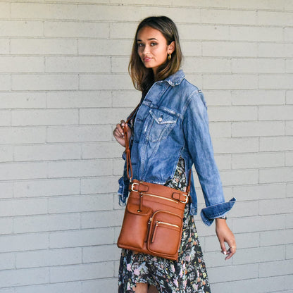 SG SUGU Katie Lightweight Medium Crossbody Bag Shoulder Bag with Multi Pocket for Women | Blue